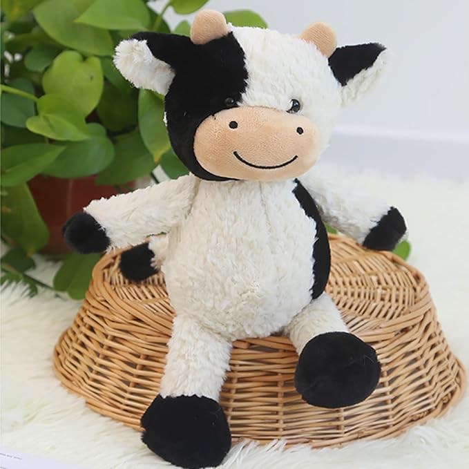 BSVOME 11.8 inches Cow Stuffed Animal Soft Plush Cute Cow Doll for Boys Girls