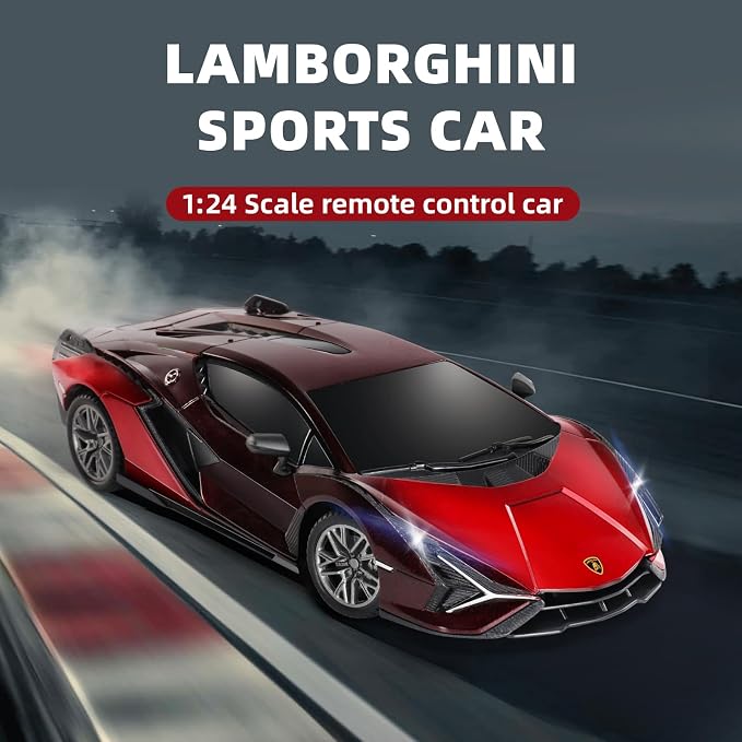 MIEBELY Lamboghini RC Car - 1:24 Scale Lambo Toy Car 2 X 3.7V 500mAh, Sián Fast Remote Control Car for Boys 8-12, Rc Race Model Birthday Gifts for Kids Adults Boys Girls Age 6-12 Year Old