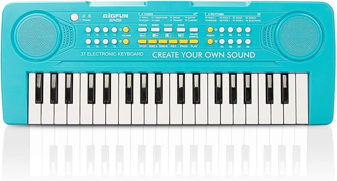 Keyboard Piano for Kids, BIGFUN 37 Keys Toddler Piano Multifunction Music Educational Instrument Toy, Electronic Kids Keyboard for 3-7 Year Old Girls and Boys (Blue)