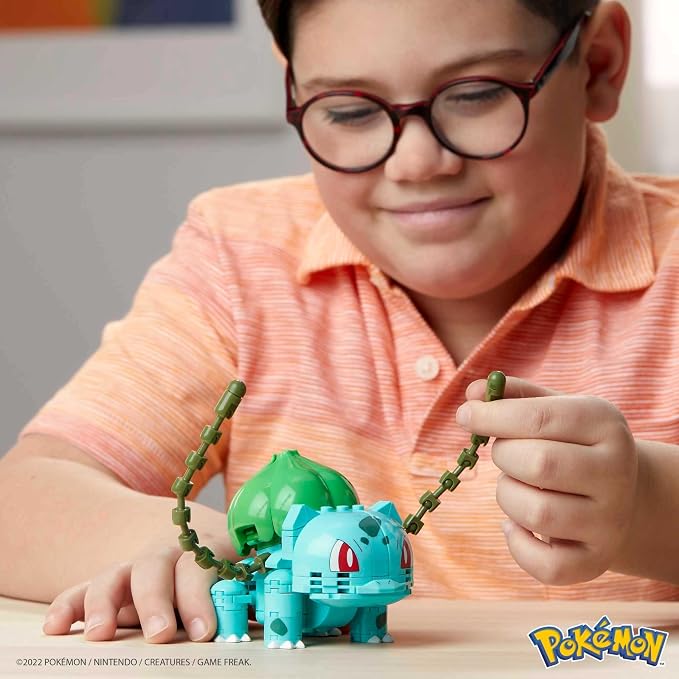 MEGA Pokémon Building Toys Set Build & Show Bulbasaur with 175 Pieces, Articulated and Poseable, 4 Inches Tall, for Kids