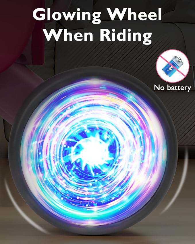 Balance Bike Toddler Outdoor Toys for 1 2 Year Old Girl Birthday Gifts | Baby Shower Gifts 4 Wheels Colorful Lighting Baby Bike with Music Ride On Toy for 1 2 Year Old