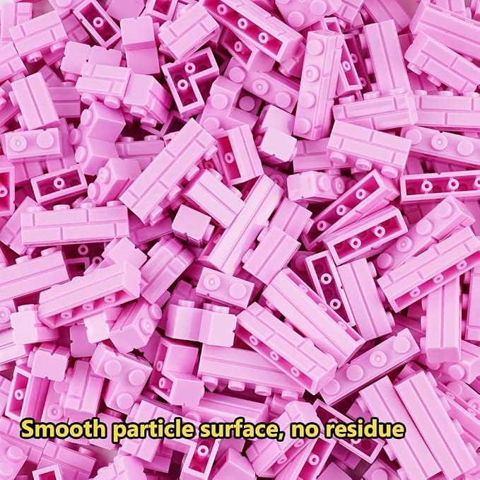 Masonry Bricks Wall Building Accessories: 340PCS Classic Masonry Profile Block Parts and Pieces Creative Construction Bulk,MOC Friends House Castle Pieces (Pink)