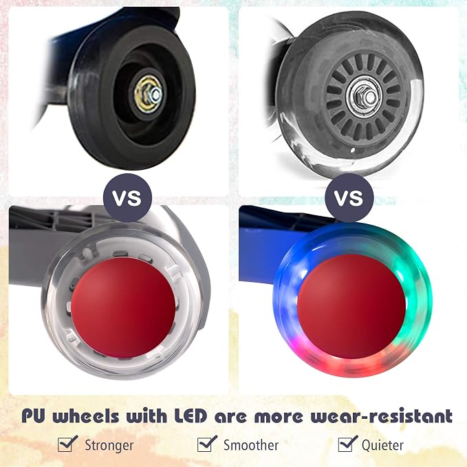 BABY JOY Wiggle Car for Kids, Swing Car with LED Flashing Wheels, No Batteries, Gears or Pedals, Uses Twist, Turn, Wiggle Movement to Steer, Ride-on Toy for Boys Girls 3 Year Old and Up (Red)