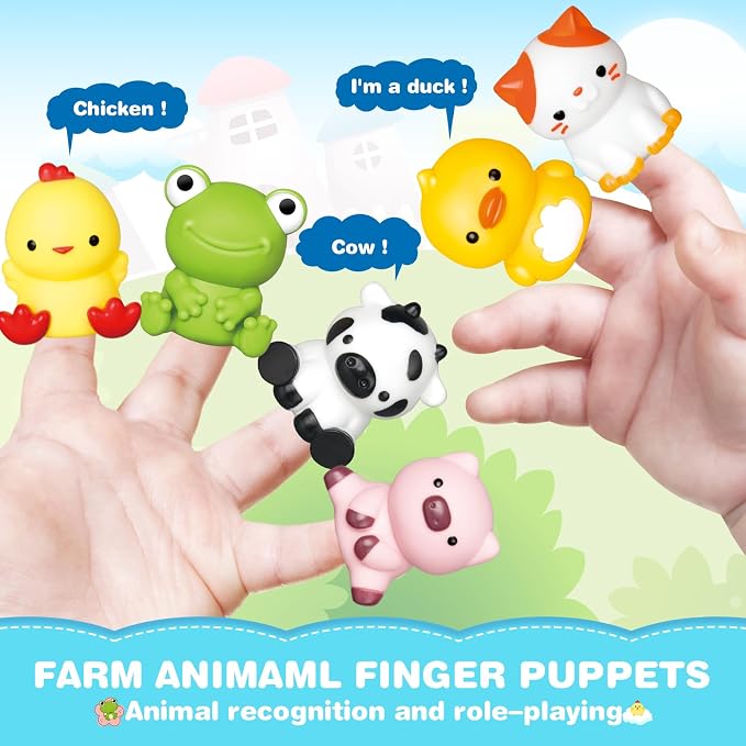 Learning Toy for Toddlers Ages 2-4, Electric Toys Trains with Lights, Music & Steam, Counting, Matching & Sorting Montessori Toy with 6 Finger Puppets, Birthday Xmas Gifts for Baby Boys Girls 18M+