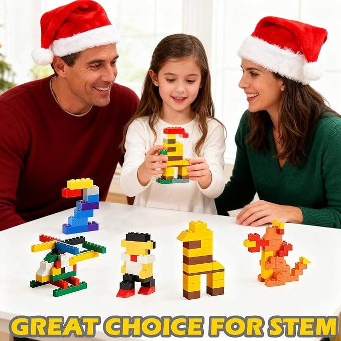 MALEKO 320 Pieces Bricks Parts Pack, Classic Creative Bulk Blocks Car Wheels and Axles Set, Compatible Starter Building Blocks in Random Color - Mixed Shape