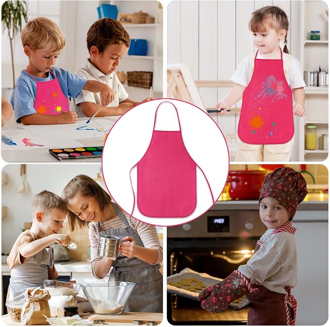 KUUQA 16/24/30/36/40Pcs Kids Apron Painting Aprons for Kids, Kids Paint Apron Art Smock for Classroom Painting Party Supplies