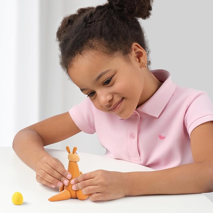 HEY CLAY Colorful Modeling Air Dry Clay for Kids 6 cans with Fun Interactive Instructions App - Kids Activities Age 3+ (Australian Animals: Koala, Kangaroo, Platypus)