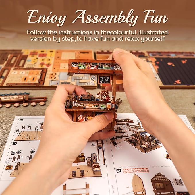 Cutefun Book Nook Kit - DIY Miniature Dollhouse Kit for Adults, Teens and Beginners, Japanese Booknook Tiny House Bookshelf Decor 3D Wooden Puzzles, Gifts for Friends and Family (Japanese Izakaya)