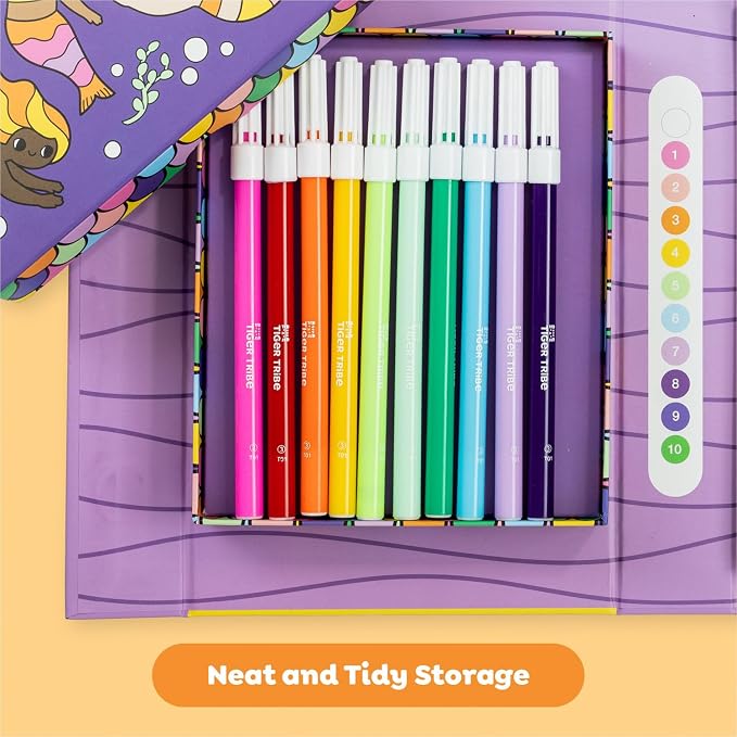 Tiger Tribe: Unicorn Dreaming Color by Numbers - Fun Coloring Activity Set for Kids 4+, Early Numeracy Skills, Includes Markers, Portable, Great Gift Idea