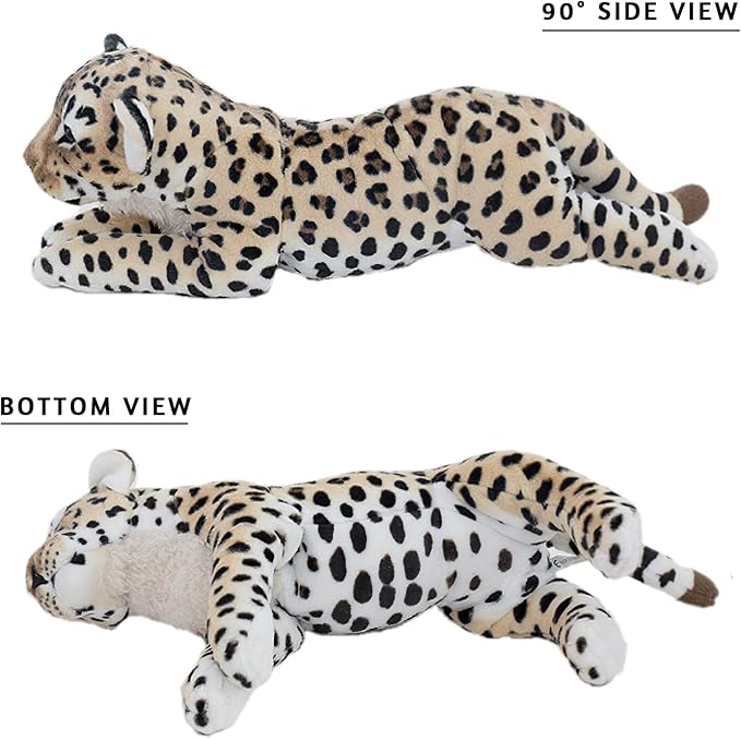 Cheetah Stuffed Animal 16" Leopard Stuffed Animal Cheetah Plush Toy Cute Pillow Giant Realistic Jaguar Plush Stuffy Birthday Gifts for Kids Girls Boys