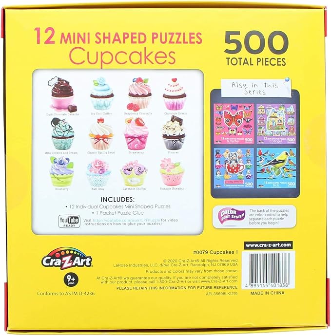 RoseArt - Mini-Shaped - Cupcakes - 500 Piece Jigsaw Puzzle for Adults