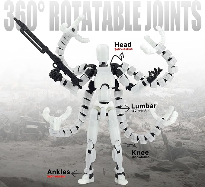 T13 Already Assembled Action Figure Accessories,T13 Multi-Jointed Movable,for Collectors Desktop Decorations t-13 Movability 3D Printed Toys (Luminous, 5.5inch)
