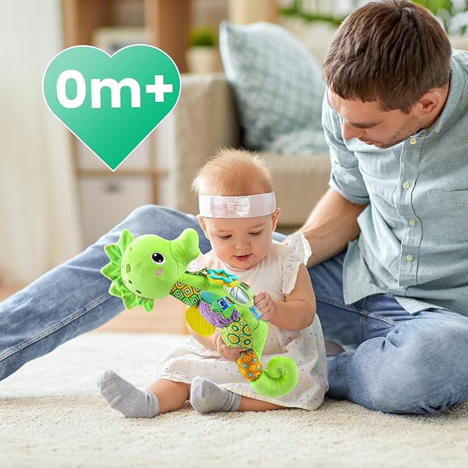 LIGHTDESIRE Baby Toys Musical Seahorse Sensory Infant Toys 0-6-12 Months | Stuffed Animals with Mirror|Crinkle|Rattle Baby Teething Toys Tummy Time for Newborn Boys Girls Shower Birthday Gifts