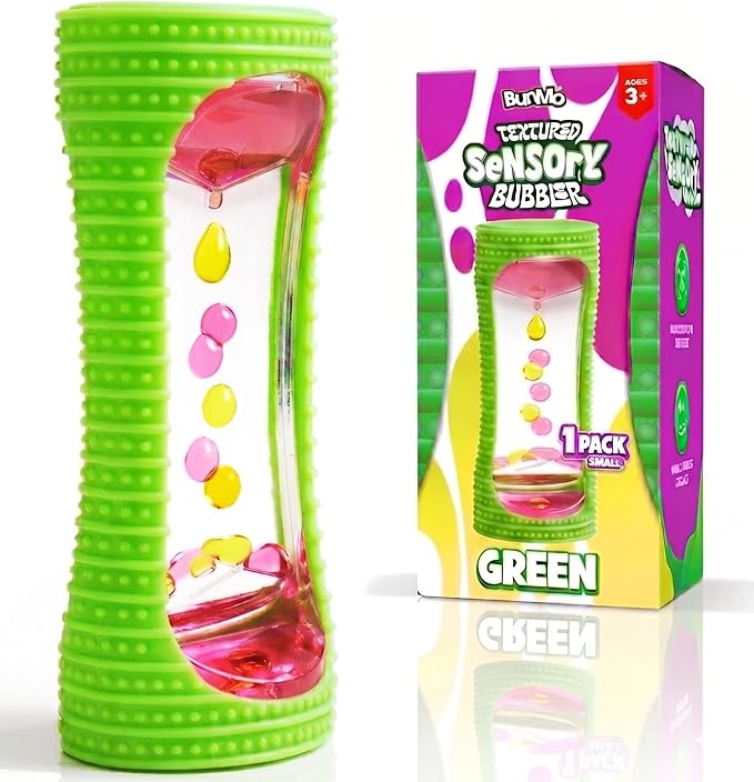 BUNMO Liquid Motion Bubbler Sensory Toy for Kids & Adults – Gentle Fidget Toy for Mindfulness – Stimulating Visual Sensory Experience – Colorful Bubble Fidget Timer for Desk & Travel - Green