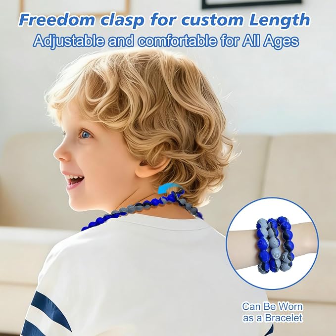 Chew Necklaces Designed for Nail Biting Silicone Necklaces Suitable for Autism, ADHD, and SPD Fidget Oral Chew Toys Sensory Needs in Children and Adults Chewy Necklace Sensory Toys