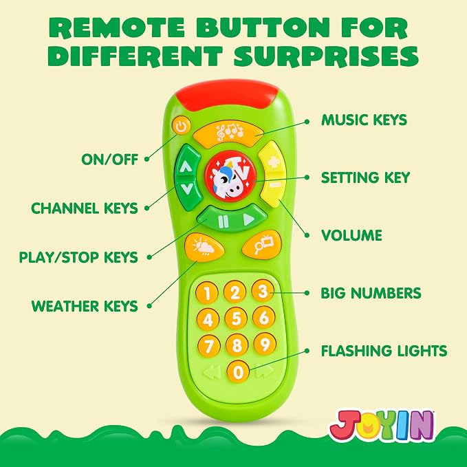 JOYIN Baby Toy Phone, Remote and Smartphone with Music, Fun Learning Musical Toys for Babies, Boys or Girls, Holiday Stocking Stuffers, Birthday Gifts for Kids