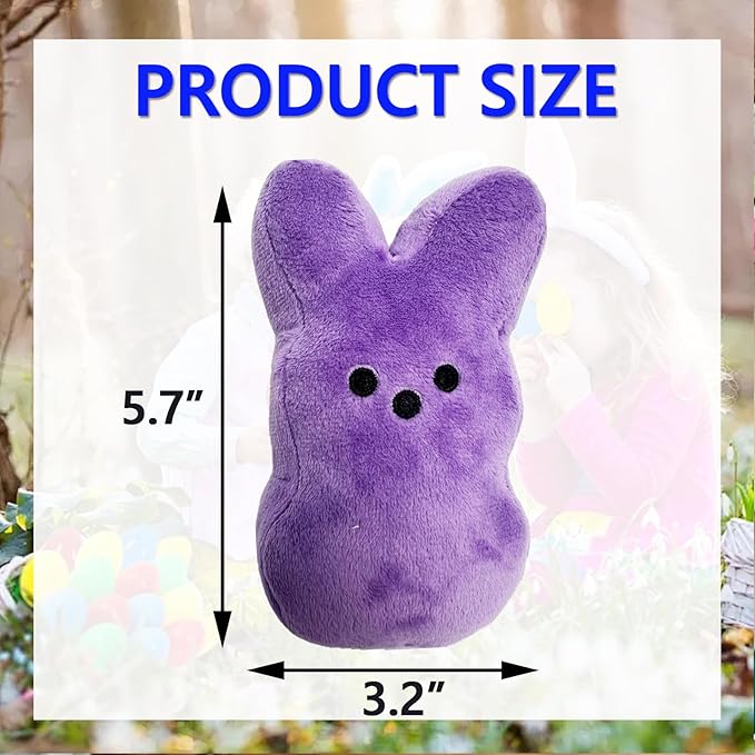 24PCS Easter Stuffed Bunny Plush Toys,Easter Bunny Bulk Stuffed Animals Plushie,Easter Basket Stuffers Egg Fillers