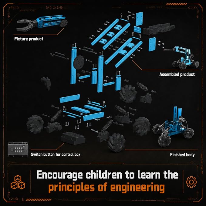 VANLINNY Robot Arm,STEM Project for Boys Age 8-12,Robotic Kit for Aged 12-16,Educational Science Kits for Kids,Building Experiment Robotics Set Project Gifts for 8 9 10 11 12 Years Old Teens.