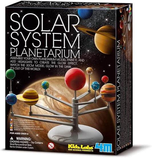 4M: Solar System Planetarium - Assemble Your Own 11.8" Model, Snap-Together, Glow-in-The-Dark Paint, DIY STEM Craft & Science Project Kit, Kids 8+