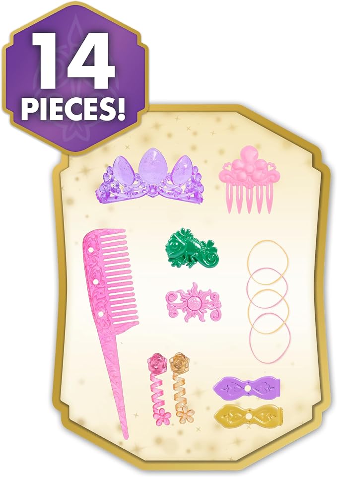 Disney Princess Rapunzel Styling Head, 14-pieces, Pretend Play, Kids Toys for Ages 3 Up by Just Play