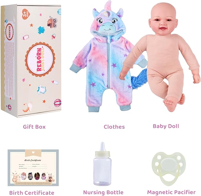 BABESIDE Baby Dolls, 17inch Large Realistic Cute Soft Body Baby Doll Real Life Baby Dolls with Accessories for 3+ Year Old Girls Gifts, Pretend Play, Collection