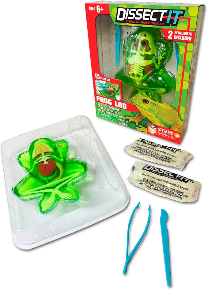 Top Secret Toys Dissect It Kit for Kids, Synthetic Dissection Kids Science Kit to Learn Animal Anatomy, Biology, STEM Frog Toys, Ages 6 and Above