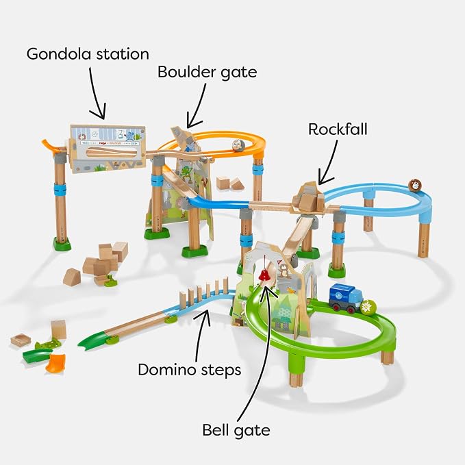 HABA Kullerbu Mountain Adventure Ball Track Ultimate Marble Run Set & Building Toys for Kids Age 2-8, Montessori STEM Learning & Educational Toys