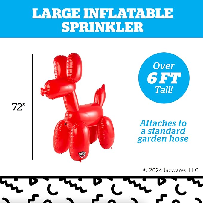 Giant Inflatable Balloon Dog Sprinkler, Fun Summer Backyard Water Game & Splash Toy for Kids, 6 Feet Tall
