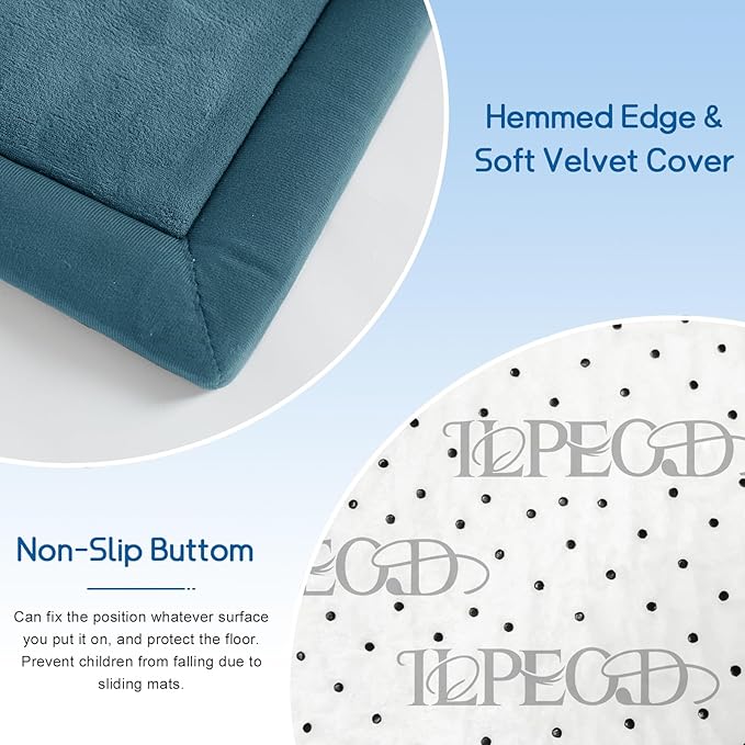 Baby Play Mat for Floor Nursery Rug Muscle Mat Area Rug Playroom Rug 65"x50" Playpen Mat Elastic Foam 1.3" Thick Crawling Mat for Babies,Toddlers, Infants, Kids,Indigo