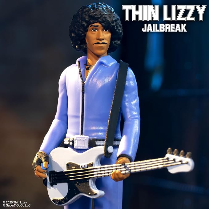 Super7 Reaction Figure Thin Lizzy Phil Lynott (Jailbreak) - 3.75" Thin Lizzy Action Figure with Accessory - Classic Rock Collectibles and Retro Toys