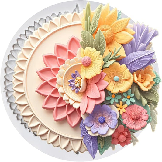 Baroque Flower Frame Polymer Clay Molds Baroque Relief Frame Silicone Mold for Epoxy Resin Casting DIY Crafts Air Dry Polymer Crafts Supplies Clay Tools