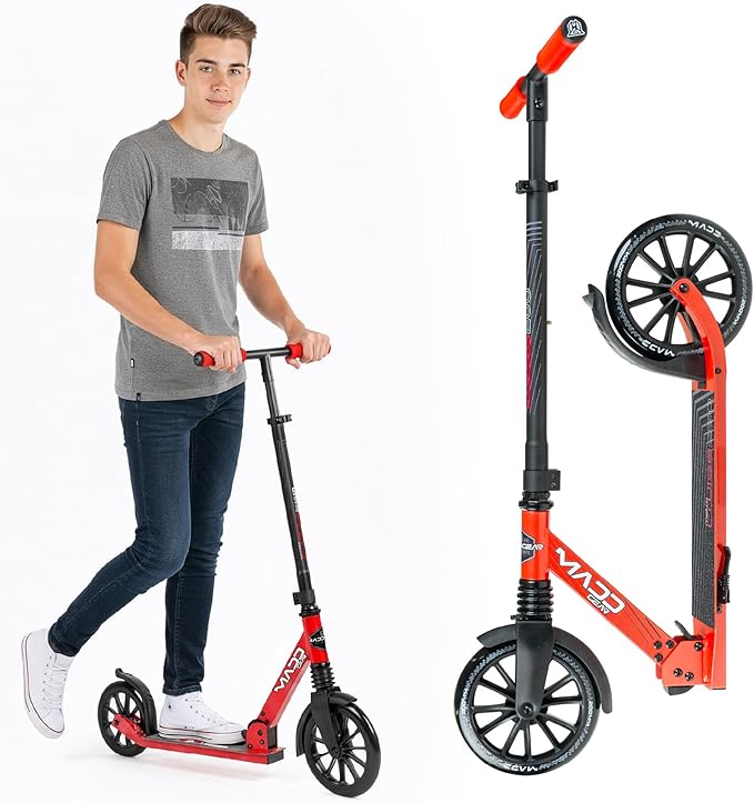 Kick Scooter for Kids, Teens & Adults - Lightweight Durable Frame, Smooth Ride, Sturdy Deck - Fun Rides for All Ages - Madd Gear