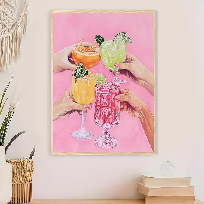 Paint by Numbers for Adults and Kids Beginner, Colorful Cocktails Painting by Number Kits On Canvas, Number Artist Paint by Number Kit DIY Oil Painting Acrylic Paints, Home Wall Decor Gift 12x16 inch