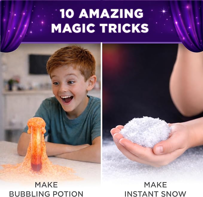 Doctor Jupiter Magic Science Kit, Chemistry Set for Kids Ages 8-10-12-14 | Birthday Gift Ideas for 8+ Boys and Girls | Toy STEM Kit with 10 Science Experiments, Magic Tricks