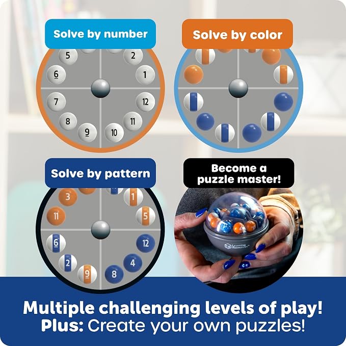 Learning Resources Scramboozle Number Jumble - 3D Brain Teasers for Kids and Adults, Puzzles for Teens, Boosts Critical Thinking and Problem Solving, Travel Games, Fidget Toy, Gifts for Boys and Girls