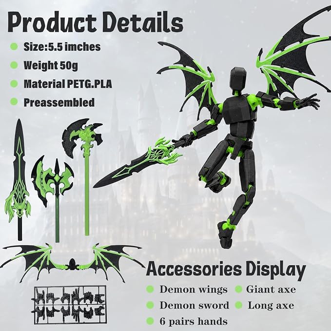 T13 Action Figure Set Assembled-3D Printed Multi-Jointed Movable Dummy 13，Titan 13 Action Figure, Birthday Gifts for Boys, Girls Desktop Decorations