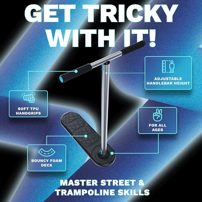 in Do the Trick - Trick Scooter for Teenagers & Adults - 6-15 Years - Trampoline Scooter Ideal for Trampoline Stunt Exercises, Professionals & Beginners - Indoor & Outdoor Freestyle