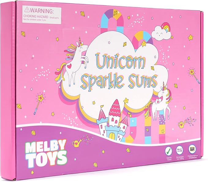 Unicorn Sparkle Sums I Kindergarten Math Games for Kids Ages 4-8 I Math Manipulatives 1st Grade I Addition and Subtraction Games