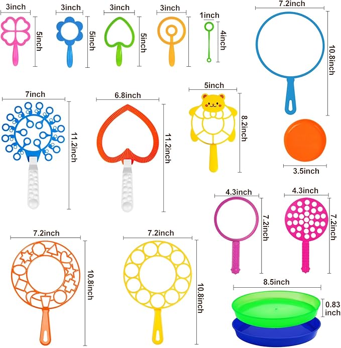 Roberly 28 Pcs Big Bubble Wands Set Bulk for Kids Summer Outdoor Activities Party Favors Gifts Birthday Games, Giant Bubbles Making Toys with Tray