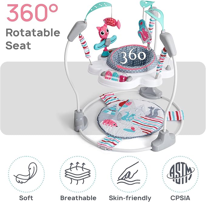 AskCat Portable Baby Activity Center Play Center 7-18 Months and Developmental Toys 7-18 Months,Pink