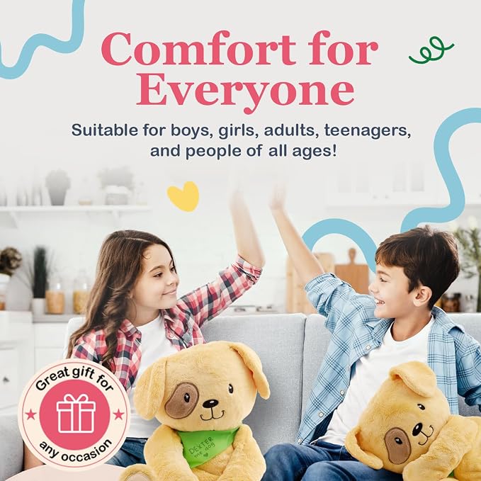 Lilly's Love Weighted Stuffed Animals for Adults & Kids — 5lb Calming Dog Plush for Anxiety, ADHD & Sensory | Machine Washable Weighted Stuffed Animal w/Removable Insert | Dexter The Dog
