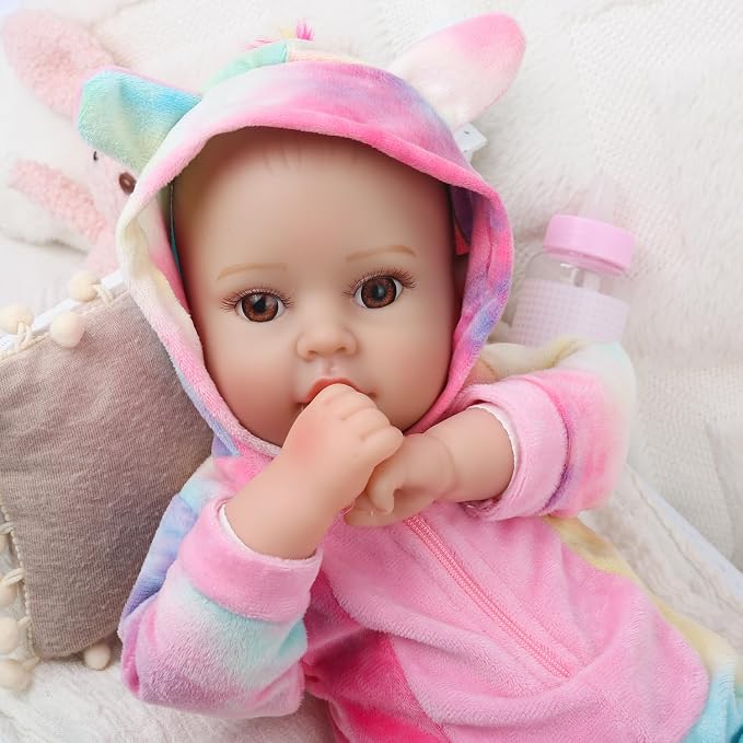 GOAROY Lifelike Baby Dolls Girl, 18 inch Large Realistic Sweet Soft Body Baby Doll Real Life Baby Dolls Girl, with Accessories Gift for Kids Age 3 4 5 6 7 8+