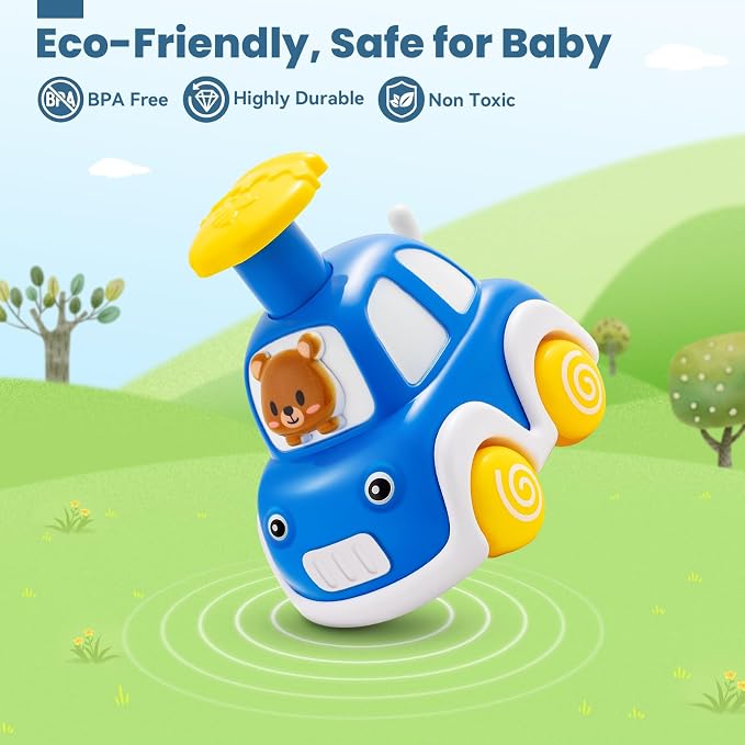 TooyBing Press and Go Car Toys for Toddlers 1-3, 6 Pack Animal Baby Car Toys for 1 2 Year Old Boy, Push Go Friction Vehicle Toys for Infants 12-18 Months, One First Birthday Gifts for Boys Girls