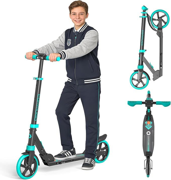 Kick Scooter for Kids 5-12, Teens, Adults, CPSC Certified Foldable Lightweight Sport Scooter with 8 Inch Wheels, Max Load 240 LBS, Gift for Childs