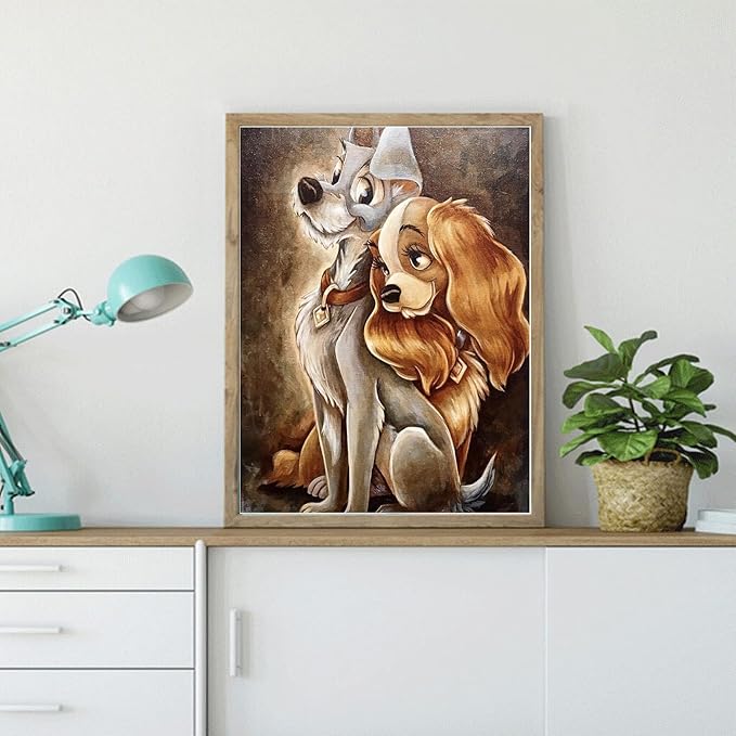 JAKI Diamond Art Painting Kits for Adults-Dog Diamond Painting Kits,Square Full Drill Diamond Art for Home Wall Decor(12x16inch)