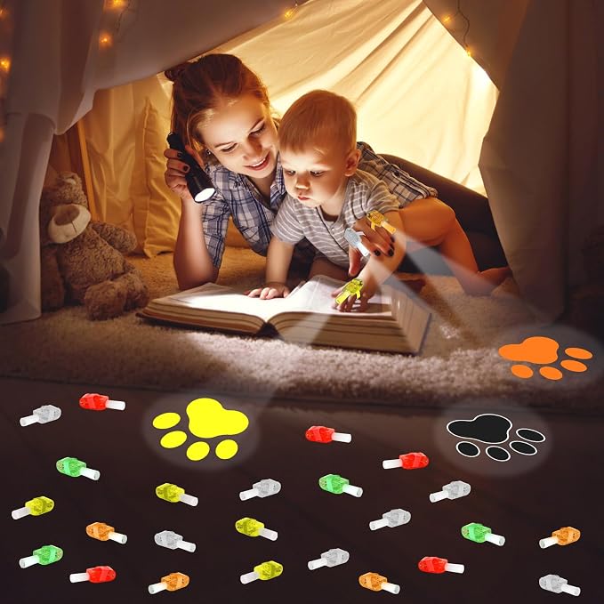 CHUNNIN 36 PCS Paw Birthday Party Favors Dog LED Light Up Finger Lights Glow in the Dark Party Bulk for Christmas Goodie Treat Bags Stuffers Puppy Theme Birthday Supplies
