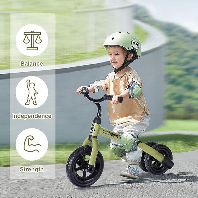 YGJT 3 in 1 Tricycle for Toddlers Age 2-5 Years Old, Folding Kids Balance Bike with Adjustable Seat and Removable Pedal, Toddler Bike Ride-on Toys for Infant, Gifts for Baby Boys Girls