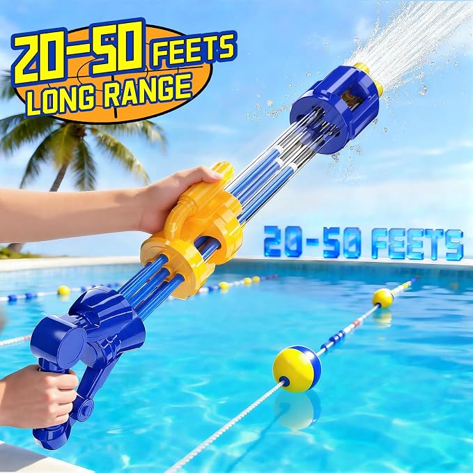 2pcs Water Guns for Kids Adults Toddler, High-Capacity Water Squirt Gun Toy, Summer Fun Water Toys for Pool Outdoor Beach Games, Water Blaster for Ages 4-8 8-12 Boys Backyard Party Play