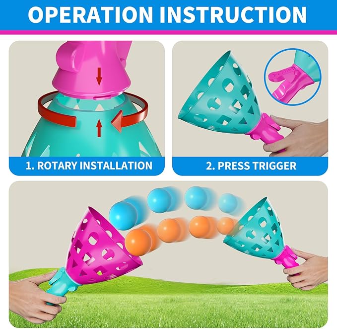 Bennol Outdoor Game Toys for Kids Boys with 20 Balls Pop Pass Catch Ball Game Outside Toys Gifts for 3 4 5 6 7 8+ Year Old Boy Kids Outside Outdoor Toy Gifts for Boys Ages 3-5 4-8