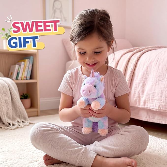 PEACH CAT Unicorn Stuffed Animal Cute Plushies Small Plush Toys Birthday Gifts for Girls Boys Kids Purple